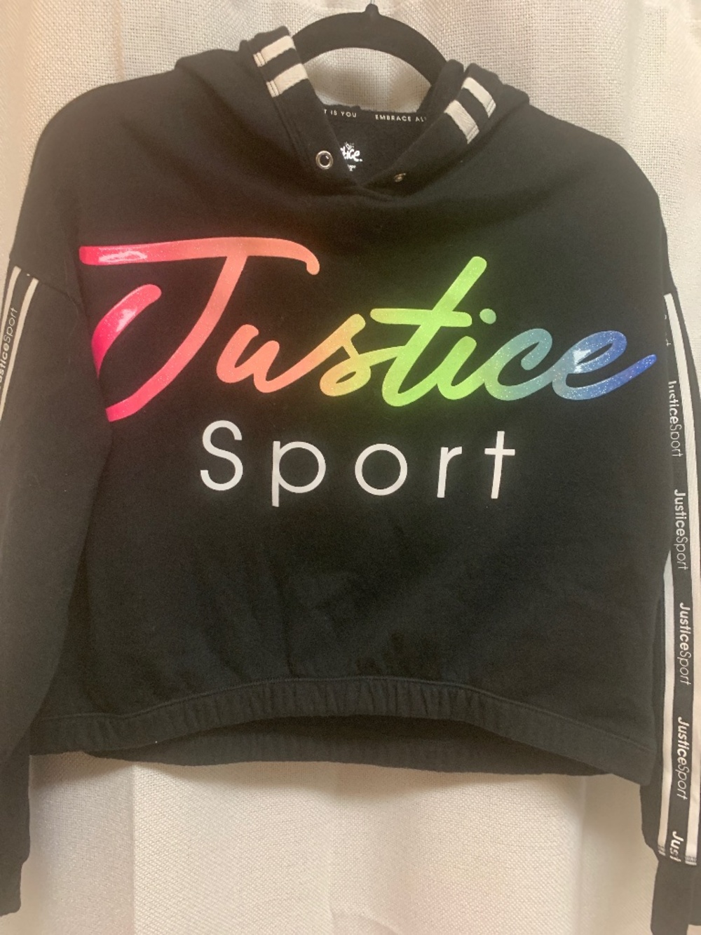 JUSTICE CROP HOODIE  12-14 L